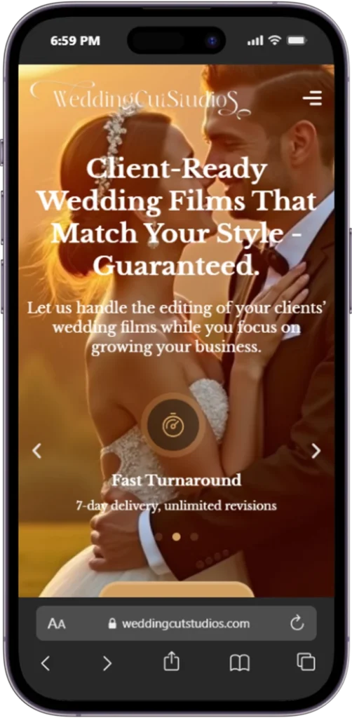 Wedding Cut Studios - DevHush White-Label WordPress Development for ...